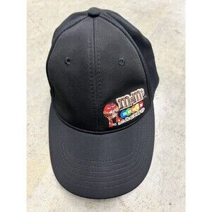Black M&M Hat Joe Gibbs Racing NASCAR  Cap Flex band OSFM 18 on Back